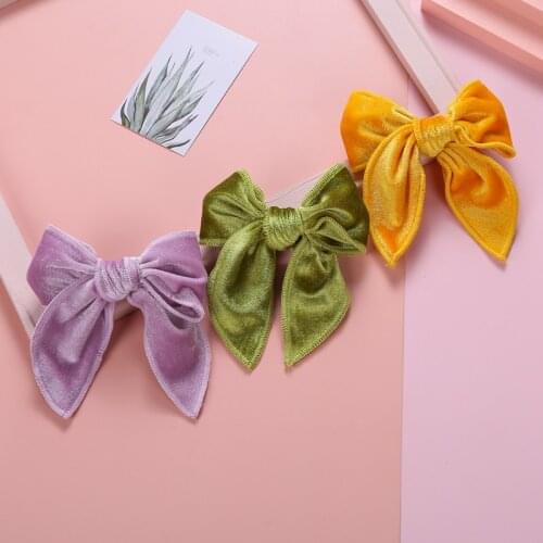 Velvet Large Bow Hair Accessories For Girls Clips Cute Headband Baby Barrettes Velvet Hair Clips For Girls Christmas Baby 2020