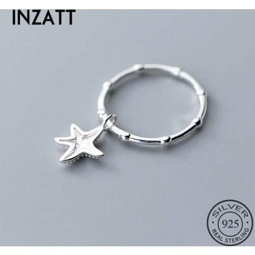 INZATT Real 925% Sterling Silver starfish Ring For Women Birthday Party Classic Fine Jewelry Geometric Accessories Gift