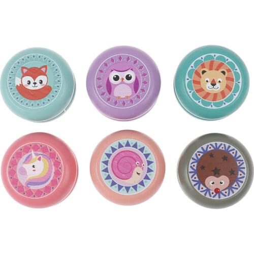 Children Yoyo Ball Cute Animal Prints Wooden Yoyo Toys Puzzle Nostalgic Toys Kids Yo-Yo Creative Yo Yo Toys For Children G0149