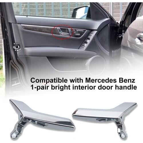 2Pcs/Set Portable Left Right Side Car Interior Door Handle 2047201171 2047202663 Silver Color Pull Handle Replacement