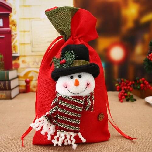 2020 Christmas Supplies Santa Claus Gift Bags Burlap festival Xmas Decorations Christmas Child Candy Gift Bag AA061