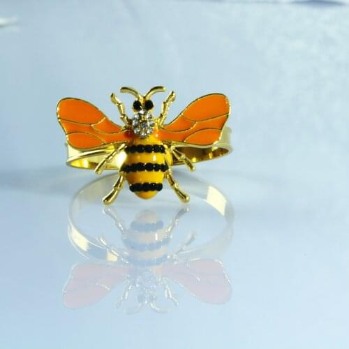 Free shipping bee napkin rings wedding wholesale, napkin holder 12 pcs qn20090115