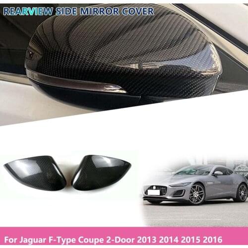 Car Rear View Mirror Covers Real Carbon Fiber Rearview Side Mirror Caps For Jaguar F-Type Coupe 2-Door 2013 2014 2015 2016