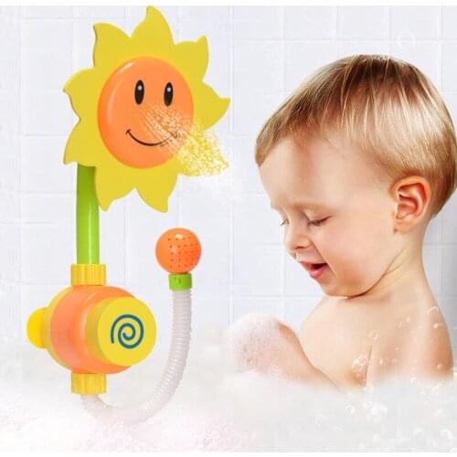Baby Kids Shower Bath Toys Swimming Bathroom Sunflower Shower Faucet Fun Playing Newborn Boys Girls Toys Children Brain Game