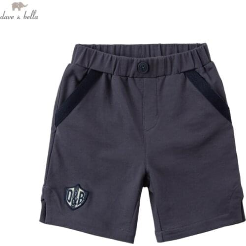 DKH17082 dave bella summer 5Y-13Y kids boys fashion casual soild pockets pants children boutique casual full-length pants