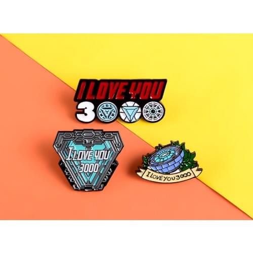 Movie enamel pin I Love You Everyday badges Energy core brooches Lapel pins Clothes backpack bag Accessories gift for movie fans