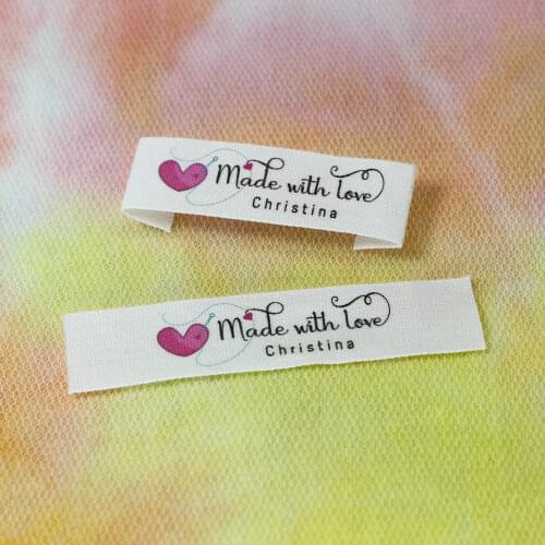 Custom Clothing Labels - Personalized Brand , Organic Cotton Ribbon Labels , Logo or Text, Sewing Labels (FR022)