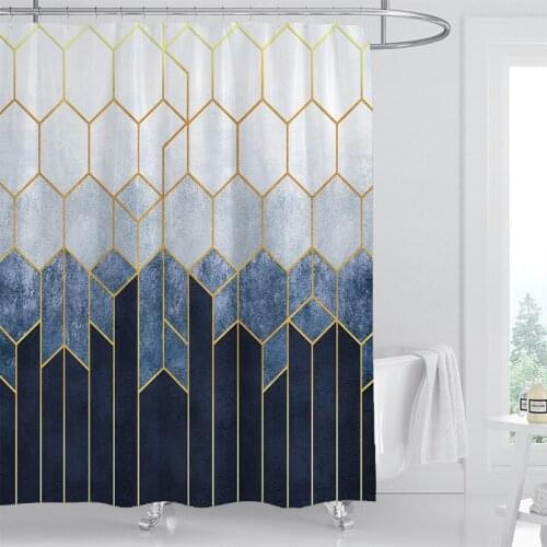 European American Shower Curtain Creative Waterproof Digital Printing Shower Curtain Fabric Large Wide Shower Cover Free10 Hooks