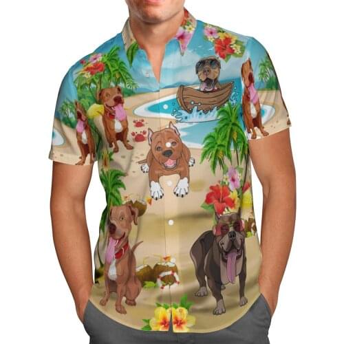 Funny Dogs 3D Printing Beach Hawaiian 2021 Summer Shirt Short Sleeve Shirt Streetwear Oversized 5XL Camisa Social Chemise Homme