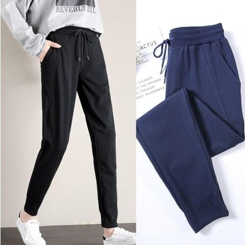 Cotton sport pant spring women sweatpants loose long running jogger fitness gym workout casual sport pant trousers activewear