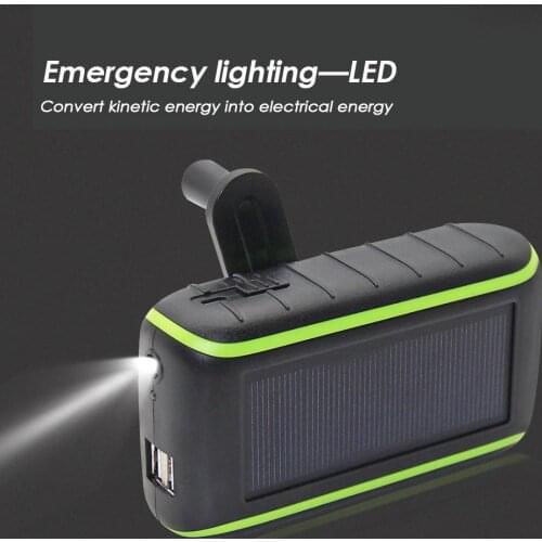 Solar Mobile Power Supply Hand Crank Power Mobile Power Hand Crank Power Mobile Power Large Capacity External Battery