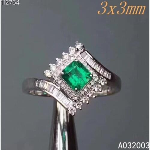 KJJEAXCMY fine jewelry 925 sterling silver inlaid natural Emerald new Female Miss Girl Woman ring elegant Support Detection