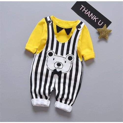 Spring Autumn Children cartoon Clothes Baby Boys Girls T Shirt overalls Pants 2Pcs/sets Kids Infant Clothing Toddler Tracksuit