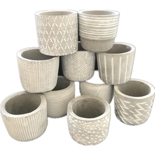 DIY Creative Concrete Planter Silicone Pot Molds Small Cement Handmade Clay Flowerpot Mould for Home Desktop Decorating