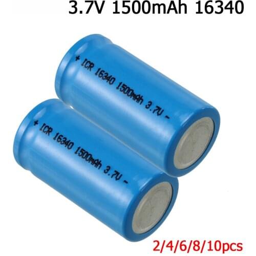 1-10pcs upgrade 1300mah 1500mAh 16340 3.7V Li-ion battery for CR123A RC Car boat tank train Truck 3.7v Rechargeable battery