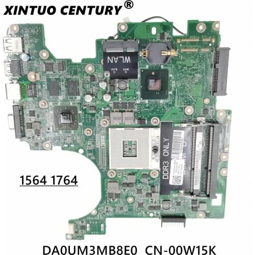 For DELL 1564 1764 Laptop motherboard CN-00W15K 00W15K 0W15K High quality DA0UM3MB8E0 HM55 PGA989 DDR3 100% Tested Fast Ship