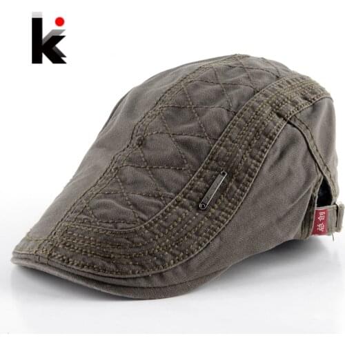 2017 Mens Berets Boina Fashion Hat Masculina Plaid Style Gorro Casual Hats Cotton Boinas Solid Color Beret For Men Cap 5 Colors