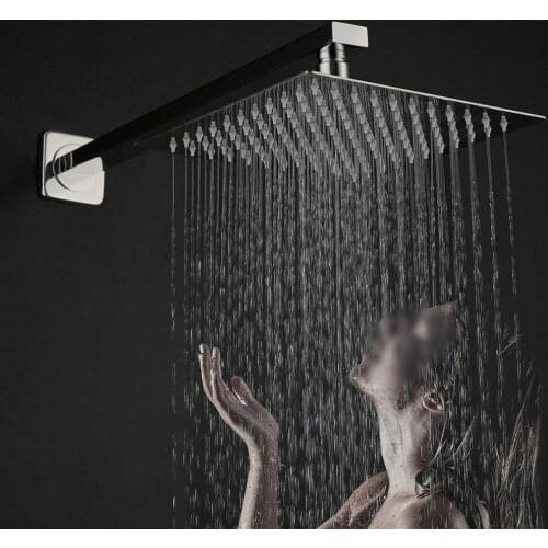 6/8 Inch Square Shower Head Stainless Steel Waterfall Rainfall Overhead Shower Wall Top Sprayer Bathroom Accessories