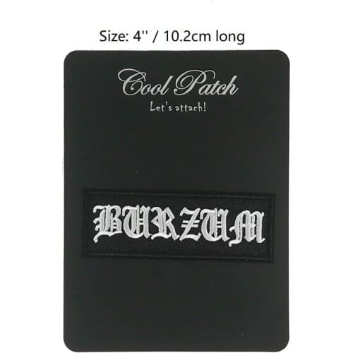 Burzum logo band patch Black Metal EMBROIDERED IRON On Patch T shirt Transfer goth APPLIQUE Heavy Metal Rock Punk Badge