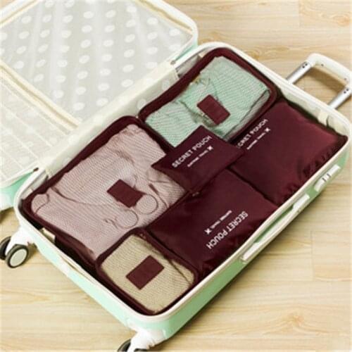 New High Quality Oxford Cloth Travel Mesh Bag In Bag Luggage Organizer Packing Cube Organiser for Clothing 6PCS/Set