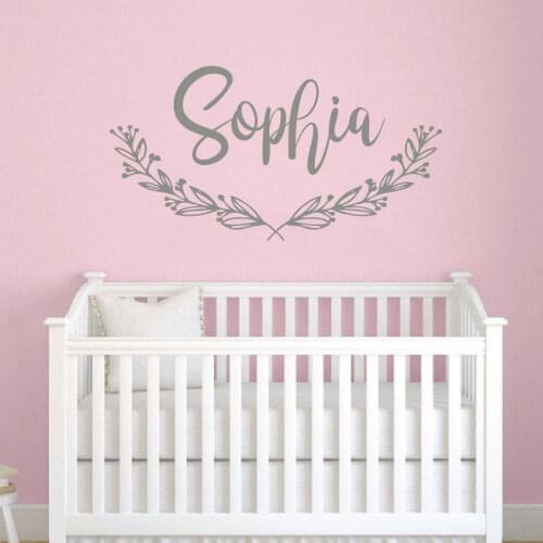 Personalized Girl Name Wall Vinyl Sticker Rustic Nursery Bohemian Decor Boho Decals Home Decor For Kids Baby Room Decal ZA502