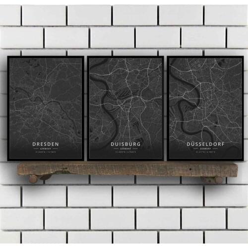 Dresden Duisburg Dusseldorf Erfurt Essen Frankfurt Gelsenkirchen Halle Hamburg Hanover Heidelberg Karlsruhe Germany Poster