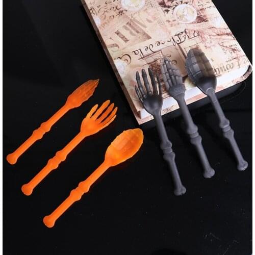 Hot Newest Party Disposable Tableware Package Halloween Decorations Creative Scene Layout Props Toys Holiday Food Tools Supplies