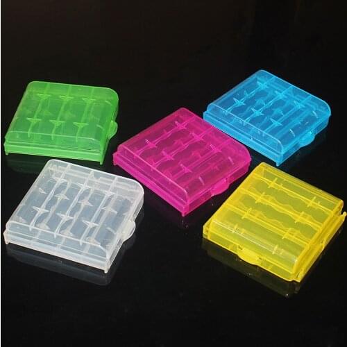 Portable Plastic Battery Case Holder Storage Box For AAA/AA Battery Rechargeable Full Cover