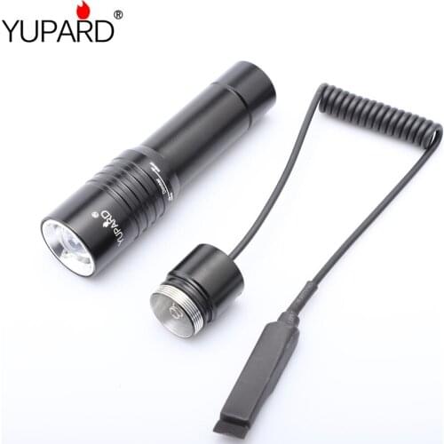 YUPARD Portable Lighting Flashlight 1 Mode T6 LED Tactical Flashlight Zoom Torch Hunting Light + rat tail switch