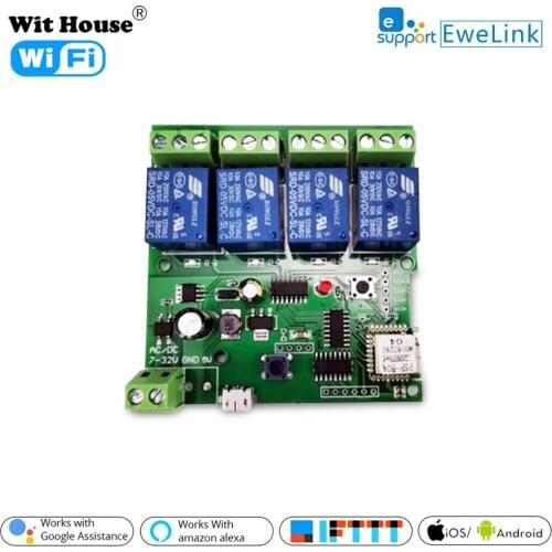 EWeLink Smart Remote Control Wifi wireless Switch Module 1CH/4CH DC5V 12V 32V 220V Inching Self-locking RF Receive 10A Relays