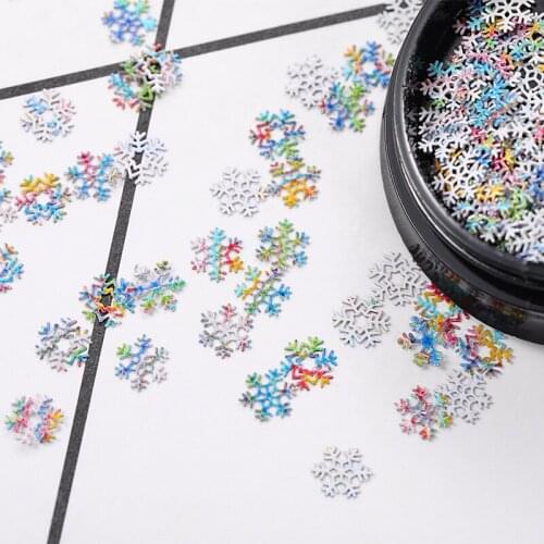 3D Nail Art Stickers Colorful Snowflakes Glitter Decals Vivid Nails Accessoires 100PCS/Box