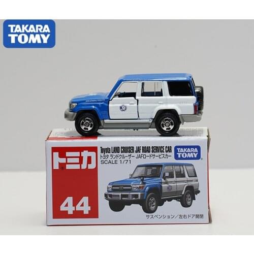 Takara Tomy Tomica Toyota Land Cruiser JAF Road Service SUV Alloy Diorama Car Model Collection Miniature Carros NO44 Toys