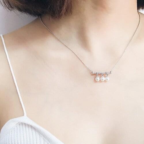 REETI 925 Sterling Silver Zircon shell pearl Necklaces Pendant Fashion Sterling Silver Jewelry Statement for Women Bijoux