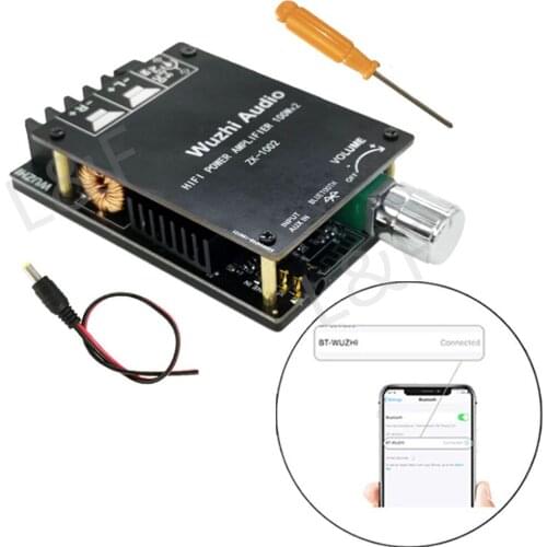 ZK-1002 HIFI 100WX2 TPA3116 Bluetooth 5.0 High Power Digital Amplifier Stereo Audio Board AMP Amplificador Home Theater LCFilter