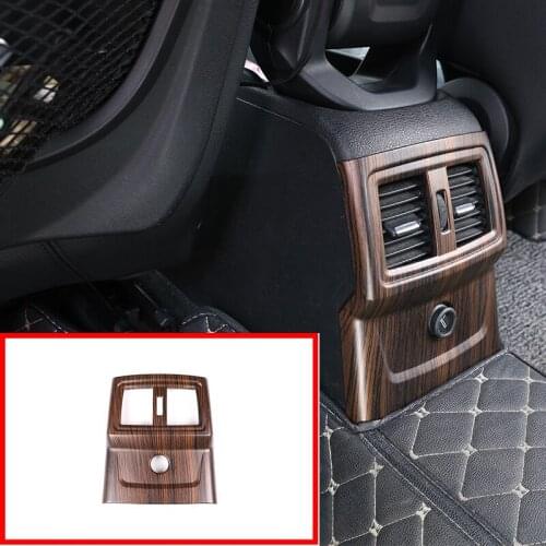 1 Pcs For BMW X1 F48 2016-2018 For BMW X2 F47 2018 Pine Wood Grain ABS Rear Row Air Conditioning Vent Frame Trim Car Parts