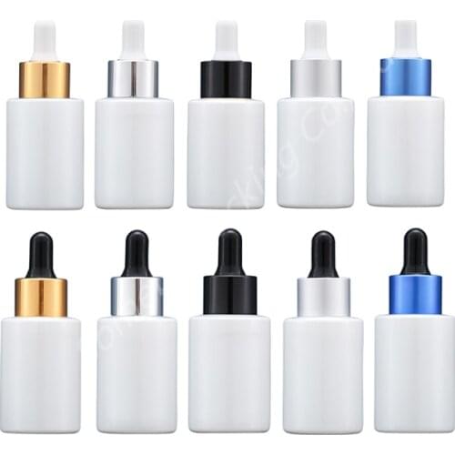 10pcs Spot Goods High-grade Empty 30ml Pearl White Bottle with Dropper Cosmetics Essence Packaging Travel Glass Drop Bottle