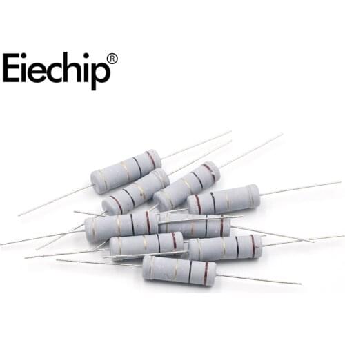 10pcs 5W 5% Carbon Film Resistor 1R ~ 1M 1 10 100 110 120 150 220 270 330 470 1K 1.5K 2.2K 4.7K 10K 22K 47K 100K 470K 1M ohms