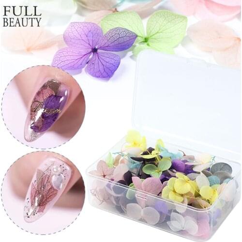 3D Hydrangeas Dried Flowers For Nails Natural Floral Petals Stickers DIY Nails Art Decals Accessories Colorful Jewelry CH1505-1