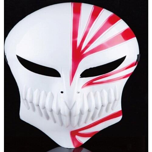 50pcs/lot Free Shipping Wholesale Cosplay Masks Japanese Anime Costume Masquerade Kurosaki Ichigo Red Black PVC Bleach Mask