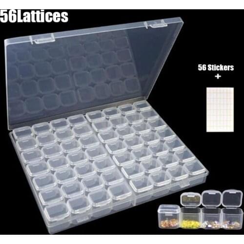 56/28/4 Lattices 5D DIY Diamond Painting Drill Box Jewelry Box Rhinestone Embroidery Crystal Bead Organizer Storage Case Contain