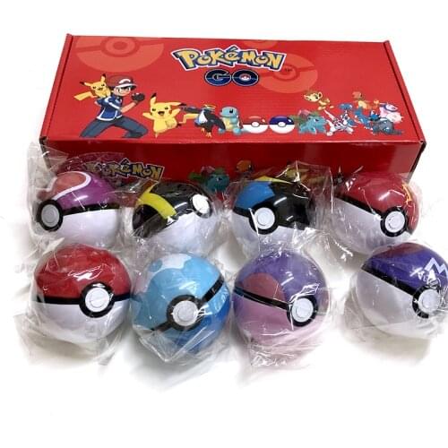 8Pcs/set Pokemon Pokeball Set Pop-up Elf Ball Toys TAKARA TOMY Original Pokemon Monster Elf Ball Pikachu Kid birthday Gifts