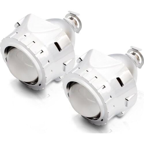Safego LHD 2.5 Inch Car Bixenon HID Projector Kit Hi/Lo 2 Projector Lens+2 Shrouds for H1 H4 H7 Xenon Headlight No Angel Eyes