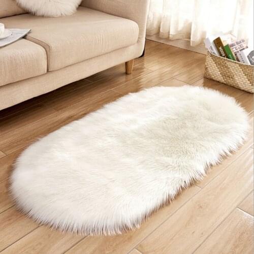 White Artificial Wool Carpet Soft Fluffy Rugs For Living Room Bedroom Bedside Fur Plush Carpets Shop Window Home Decor Mat Gray