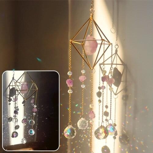Crystal Wind Chimes Sun Catchers Crystal Hanging Prism Ornament Windchimes Garden Home Wedding Decoration Wind Chime Pendant