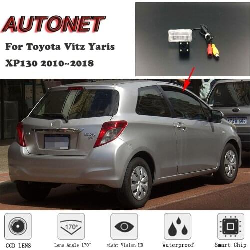 AUTONET HD Night Vision Backup Rear View camera For Toyota Vitz Yaris XP130 2010~2018 CCD/license plate Camera