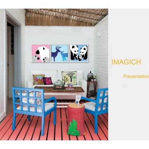 Carton poster canvas painting picture scenery prints giant poster children room animals canvas painting deer panda pop art