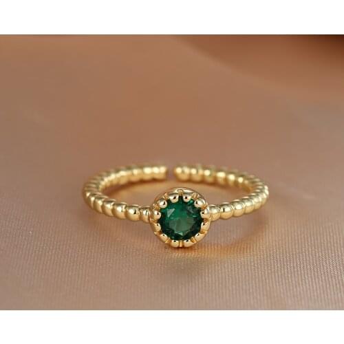 Simple Cute Gold Open Ring Zircon Invalid Creative Finger Thin Rings for Women Wedding Birthday Anniversary Lover Jewelry Gift