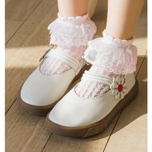 Lace Lolita Socks Women Japanese Cosplay Princess Hollow Black White Ruffle Sexy Fishnet Short Ankle Socks for Girls