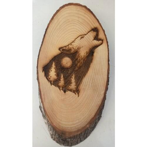 Güncesin Natural Tree Zone Laser On Burning Wolf Pattern