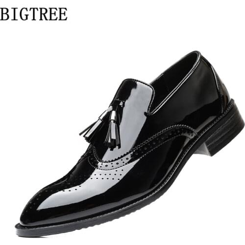 Loafers men italian shoes coiffeur black dress plus size brogue shoes men classic luxury dressing shoes for men formal zapatos